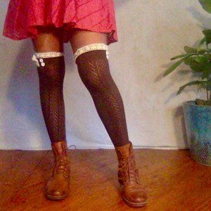 Vintage Kawaii Brown Knee Socks